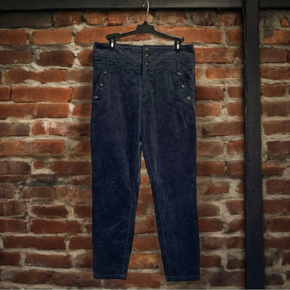 3/14$ Banana Republic Olivia Palermo Gray High Waisted Corduroy Pants Size 29P - Picture 1 of 5
